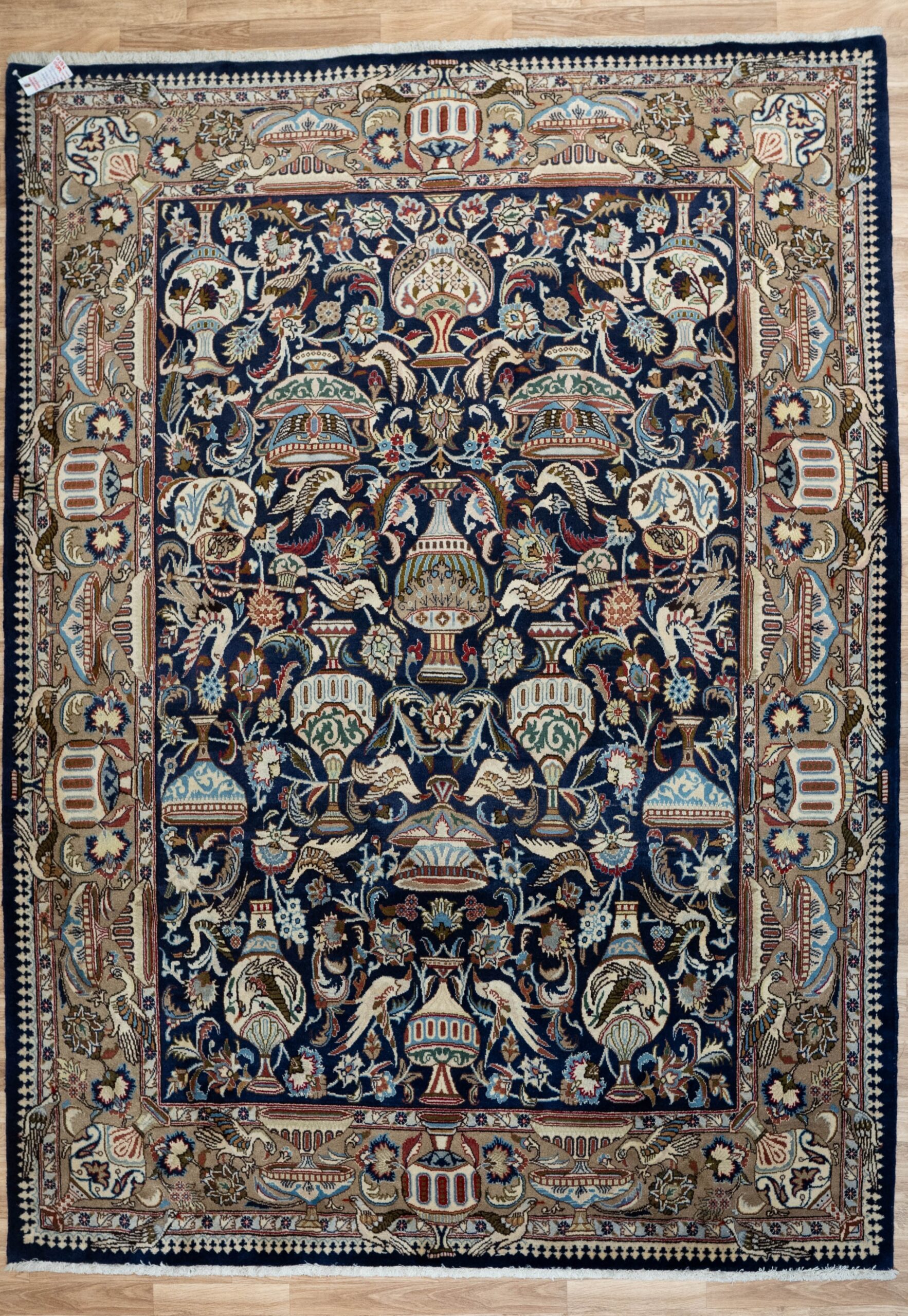 Kashmar Wool Silk Rug 6.5’x8.3′