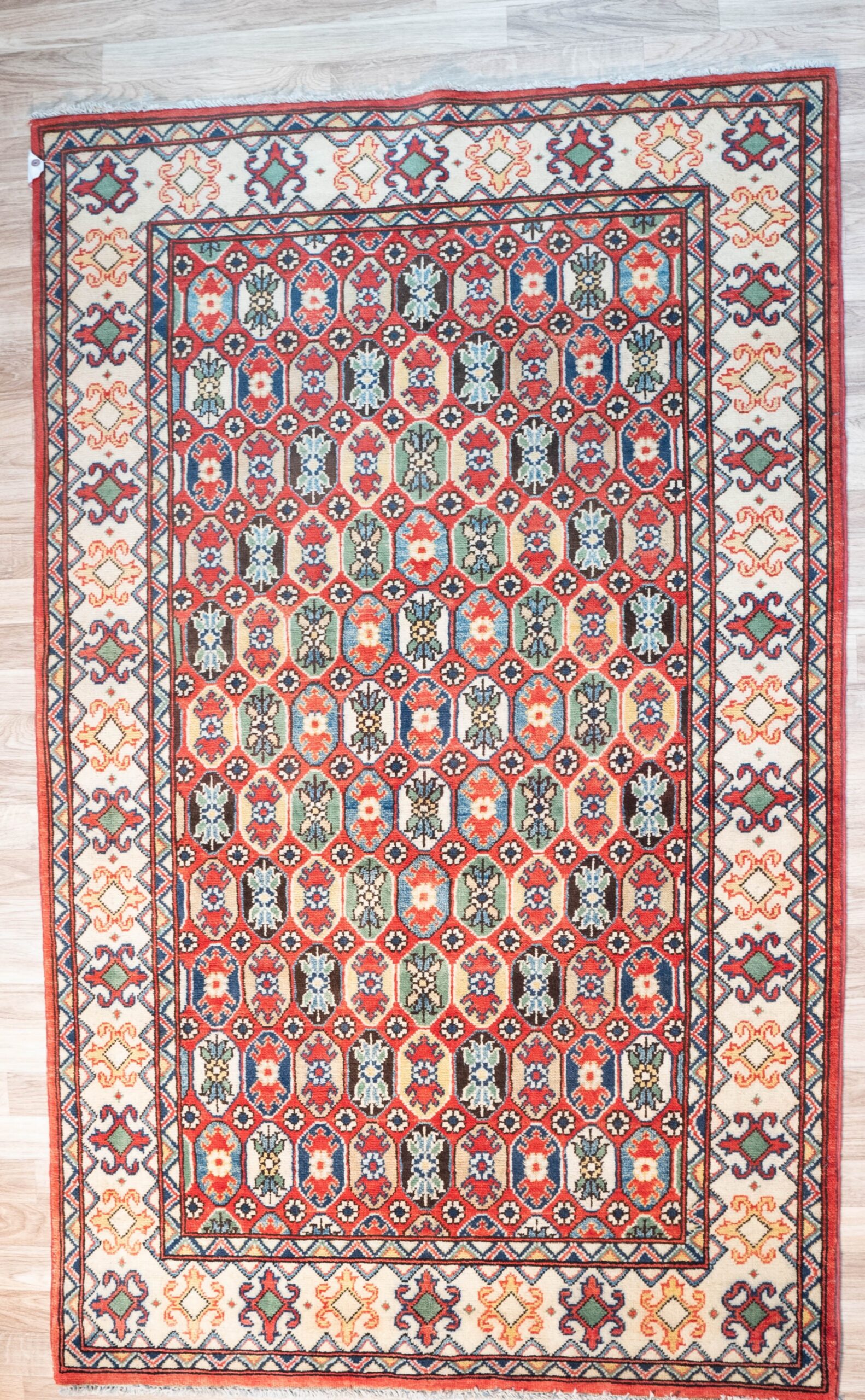 Kazak Wool Pile Rug 3.10’x6′