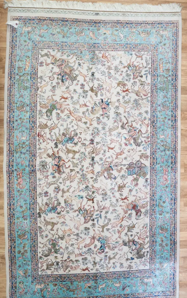 Qum design Silk Rug 5'x7.7'