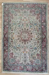 Sarouk Wool Silk Rug 4'x6' Main View