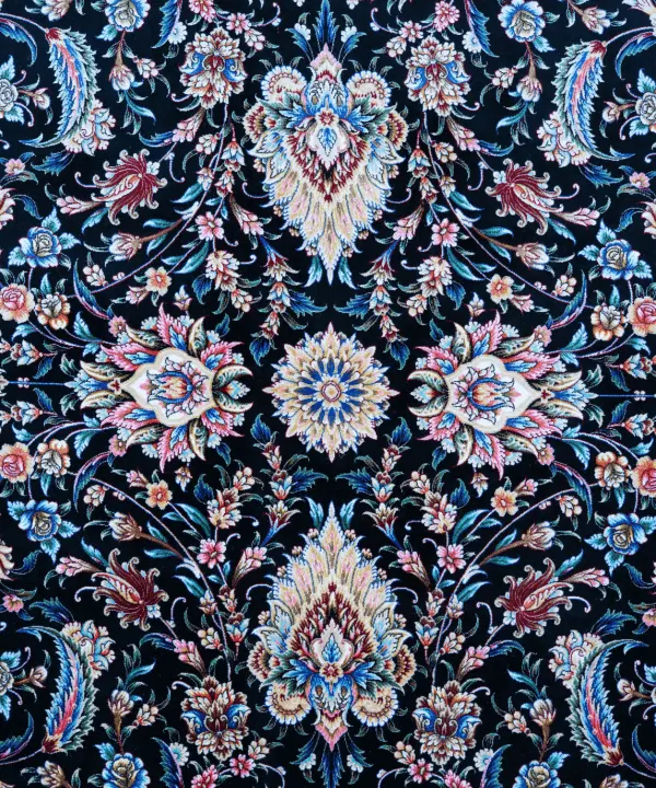Traditional Qum Silk Handwoven Oriental Rug – 9'8" × 12'8"