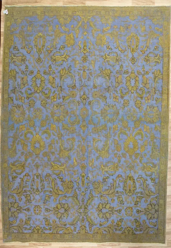 Overdyed Tabriz Wool Rug 7.4'x9'