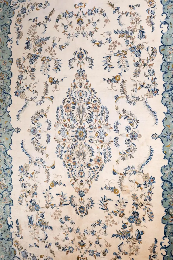 Kashan Wool Rug 13.5x9.6