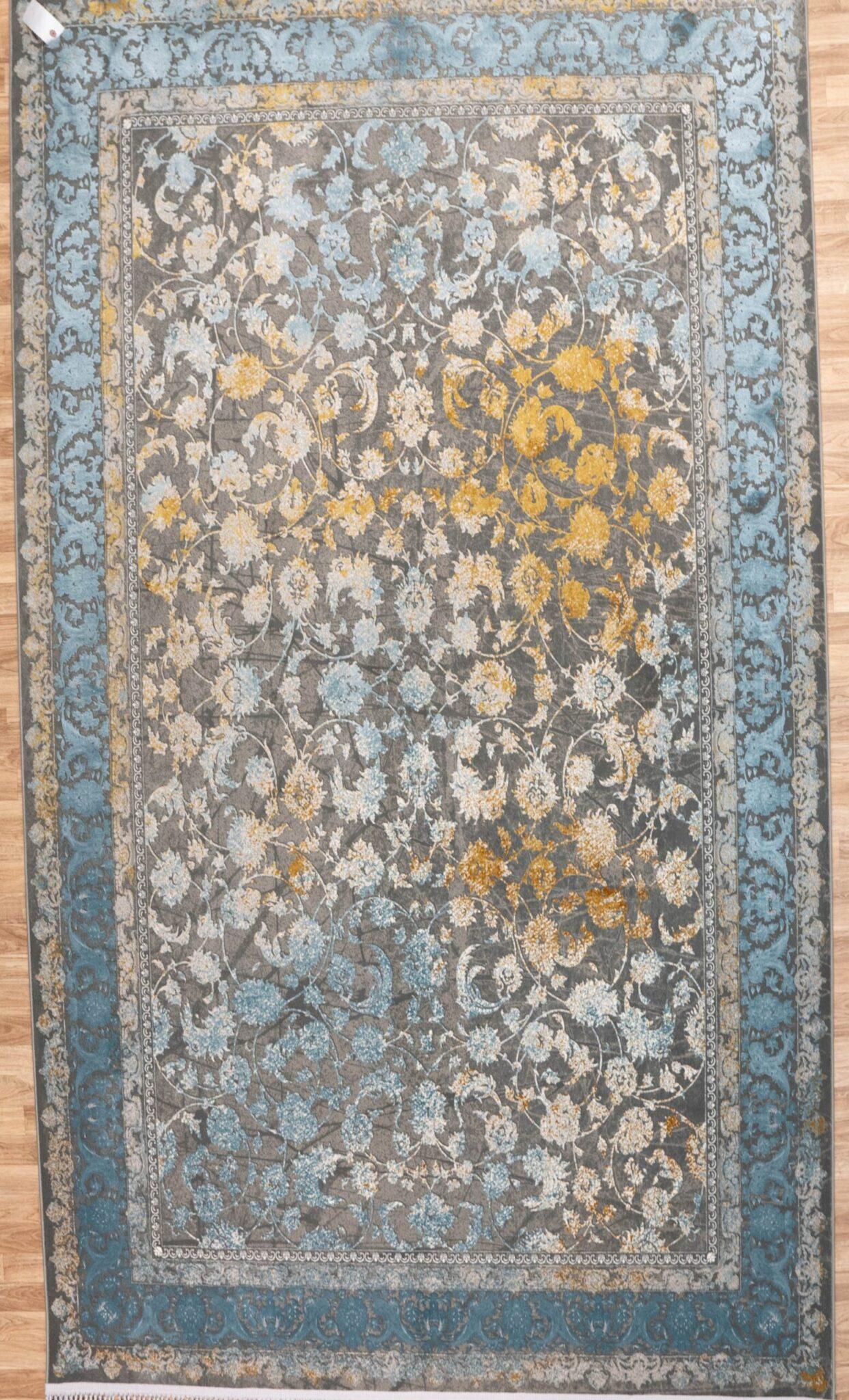 Tabriz Design Wool Silk Rug 7'x10' View 2