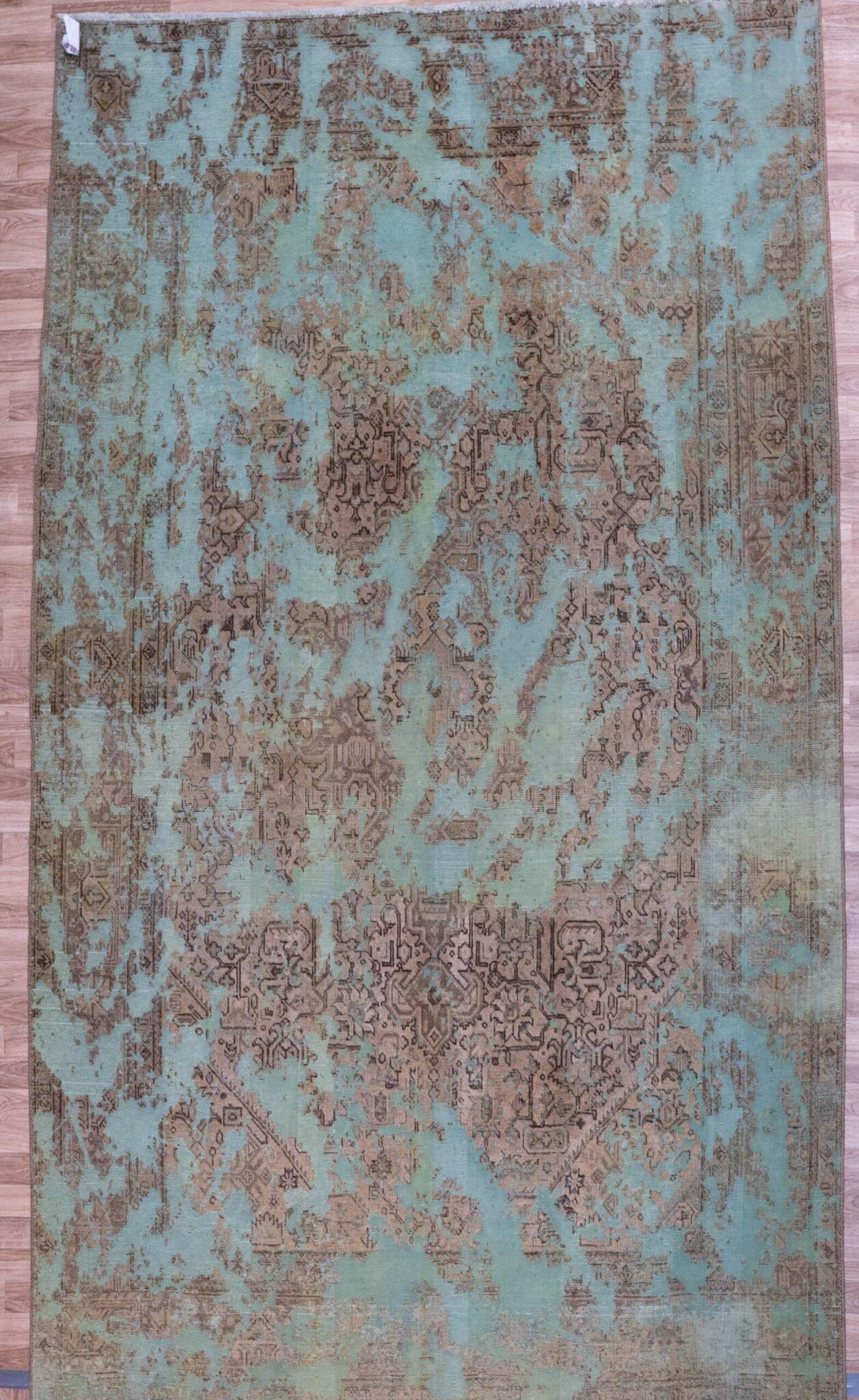 Overdyed Tabriz Rug 6.5'x9.5' View 6