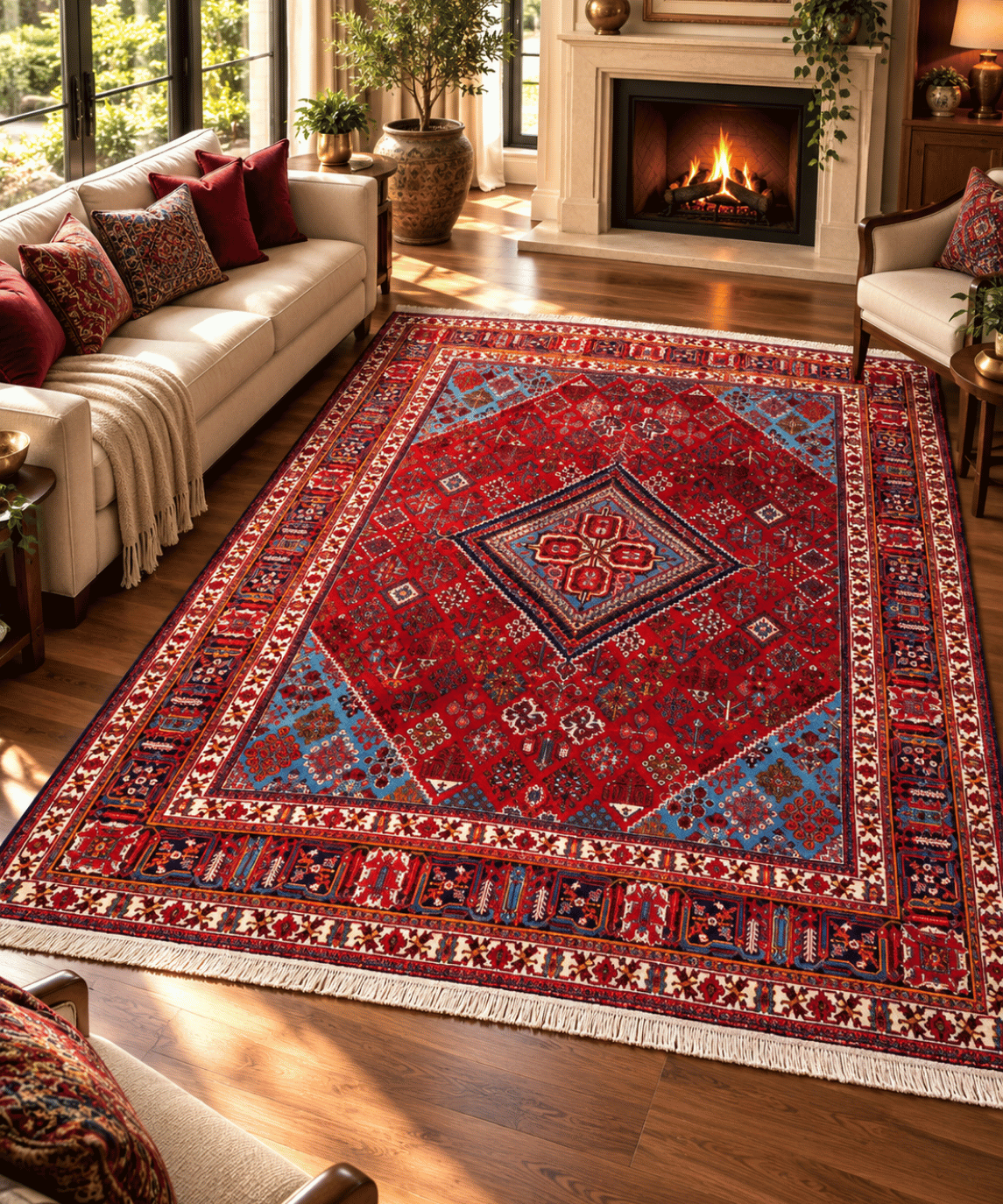 Traditional Maymeh Kork Wool Handwoven Oriental Rug – 8'6" × 11'7" View 1