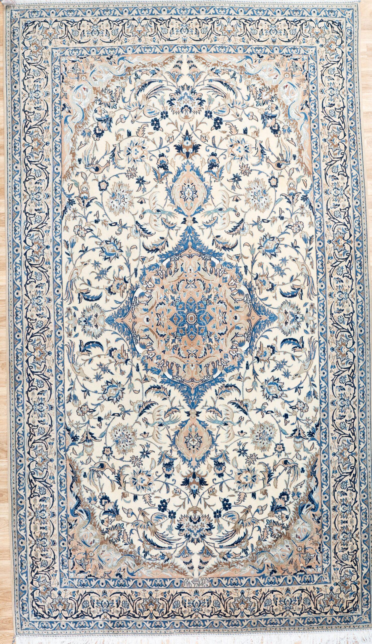 Nain Wool Silk Rug 6.1'x9.8' View 1