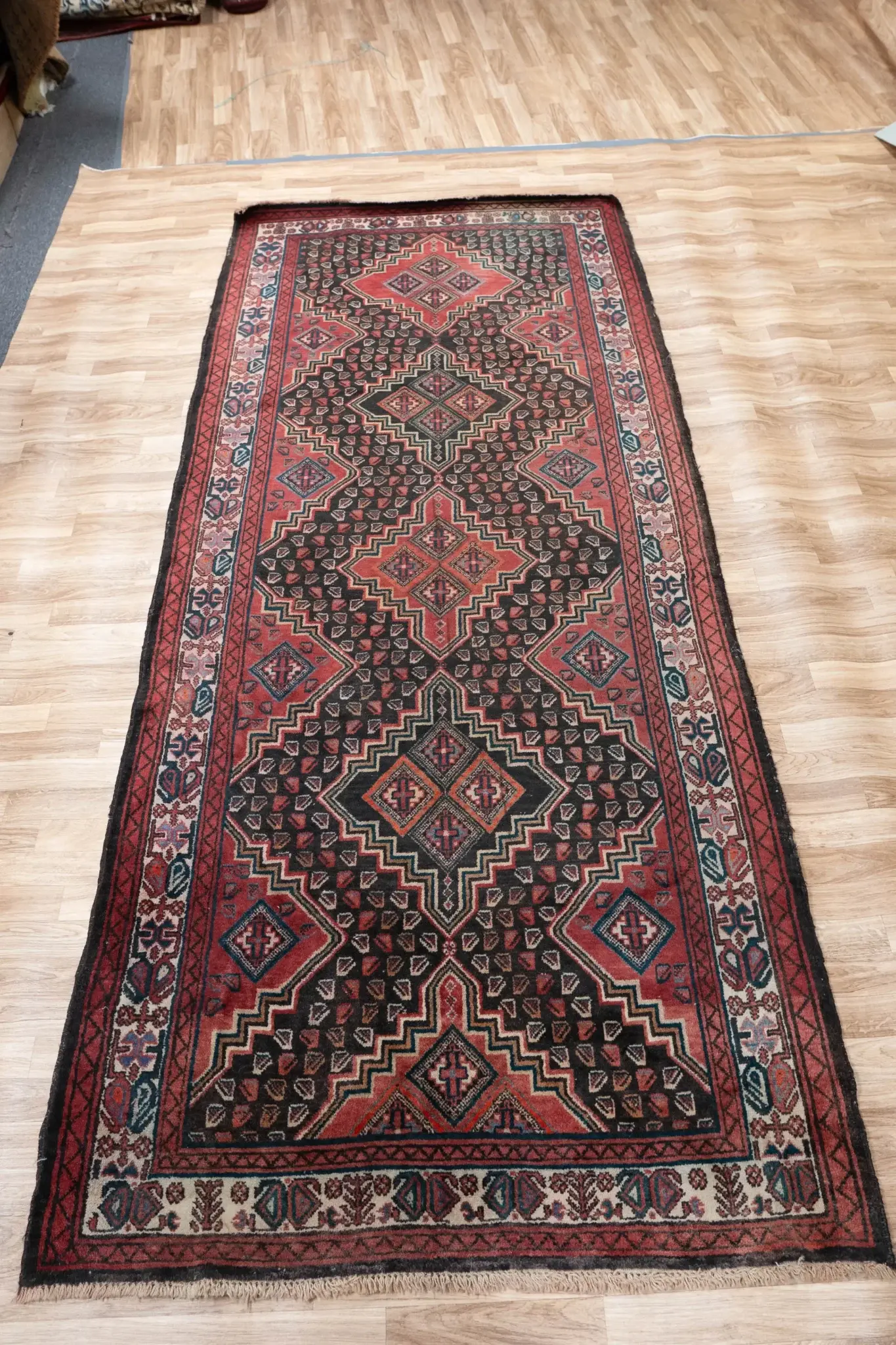 Hamadan Wool Rug 4.2 x 9.2