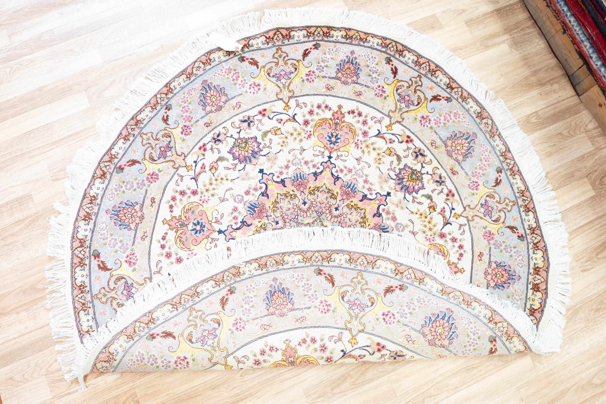 Tabriz Wool Silk Rug 5'x5' View 3