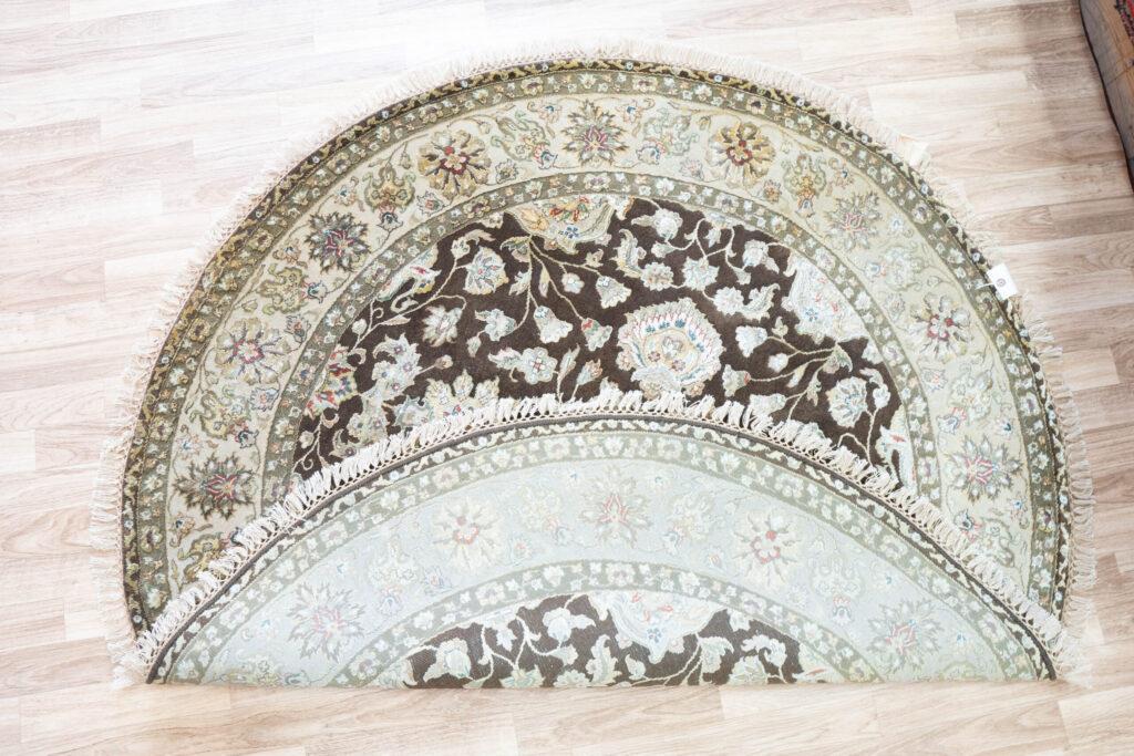 Kashan Wool Silk Rug 5'x5' View 4