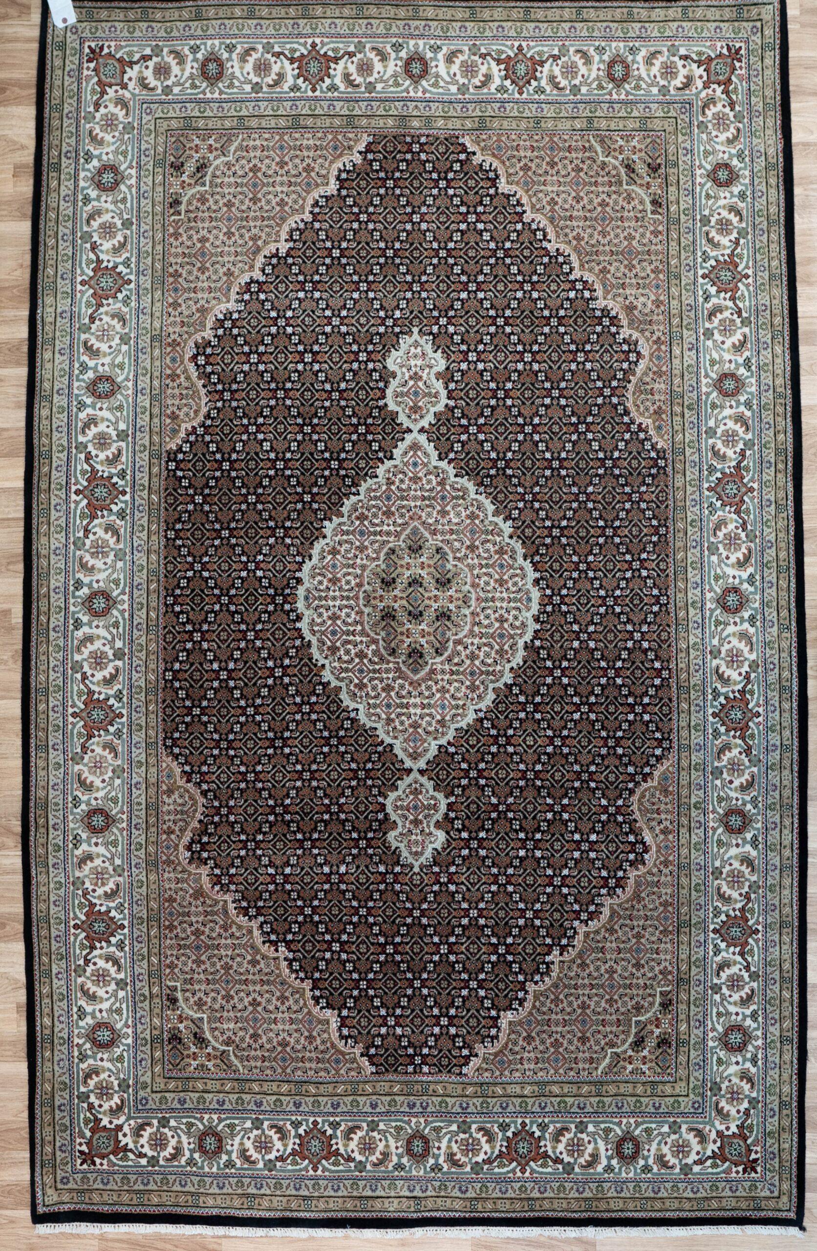 Tabriz Wool Silk Rug 6'x9'