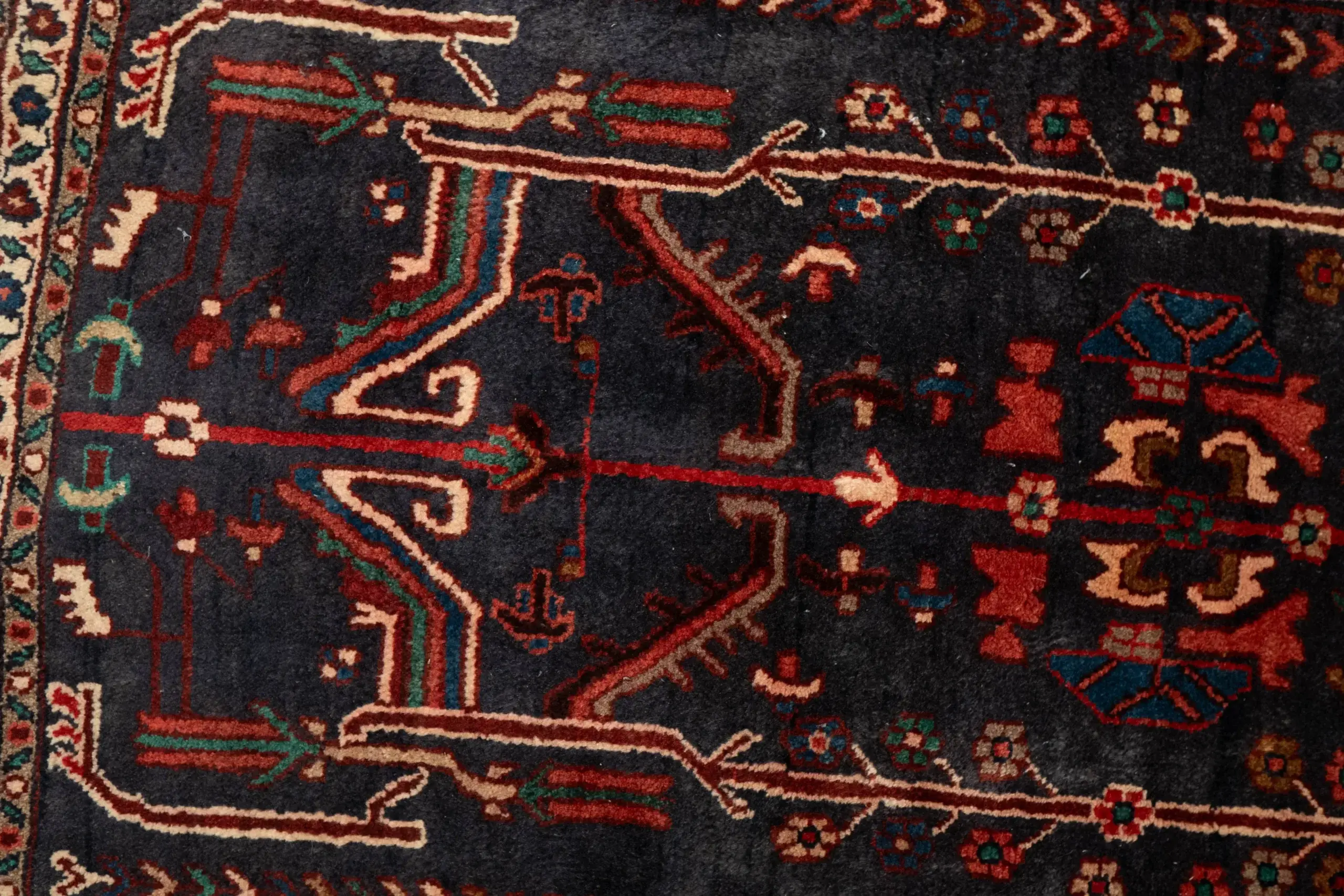 Hamadan Wool Rug 3.5 x 9.7 View 2