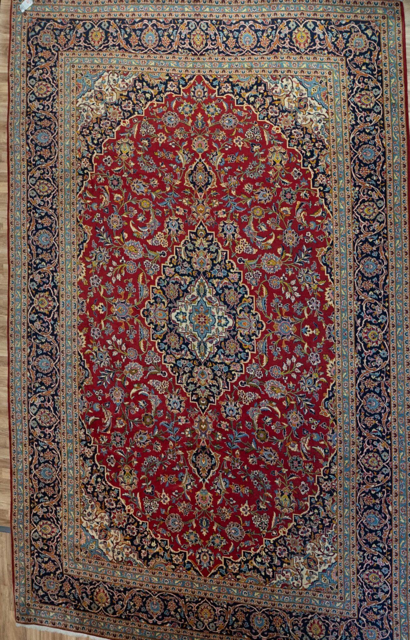 Kashan wool Silk Rug 9.9'x12.8' View 1