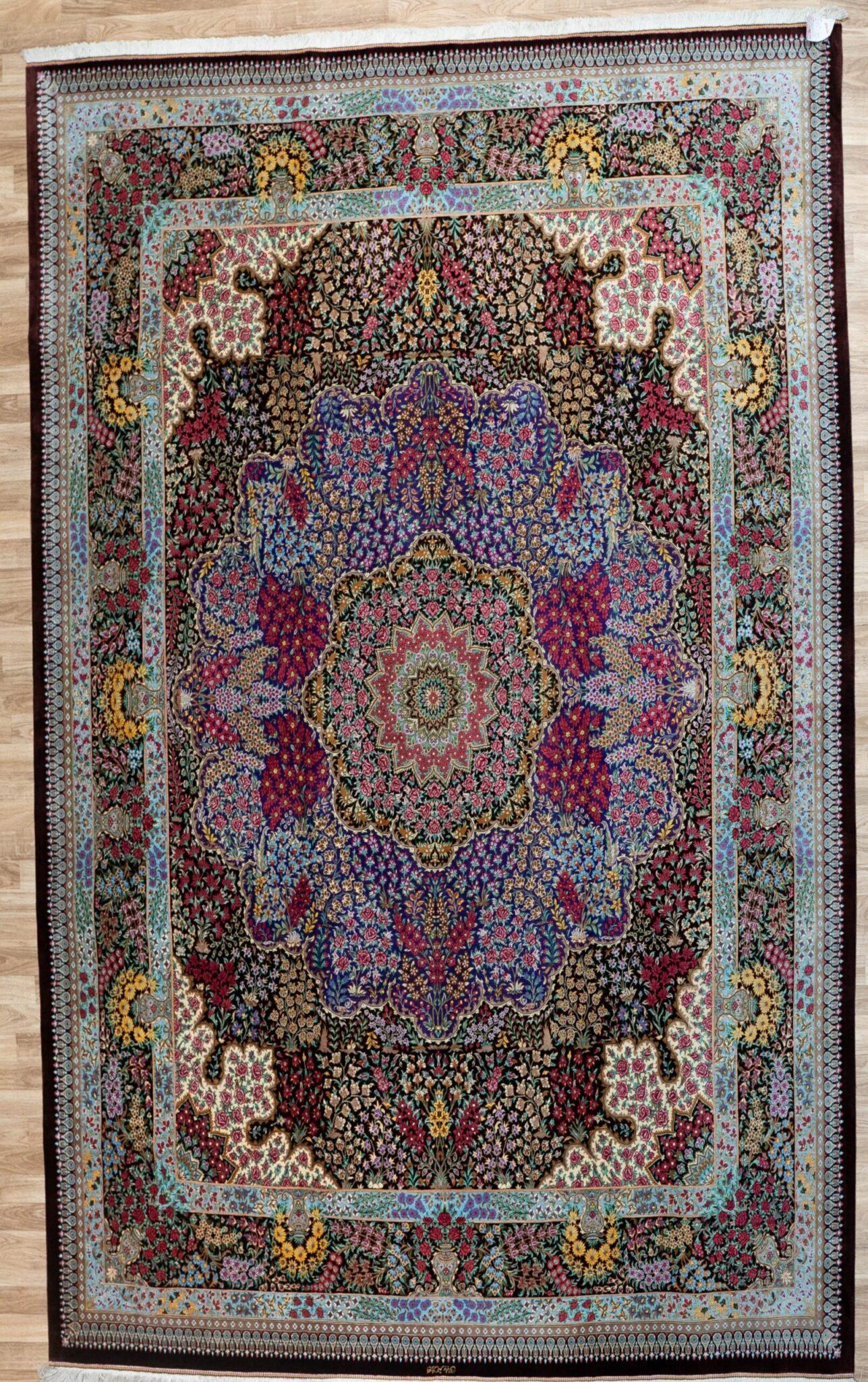 Qum Design Pure Silk Rug 8'x10' View 1