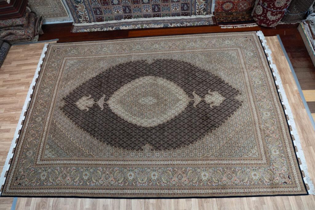 Tabriz Wool Silk Rug 8.4'x11.7' View 4