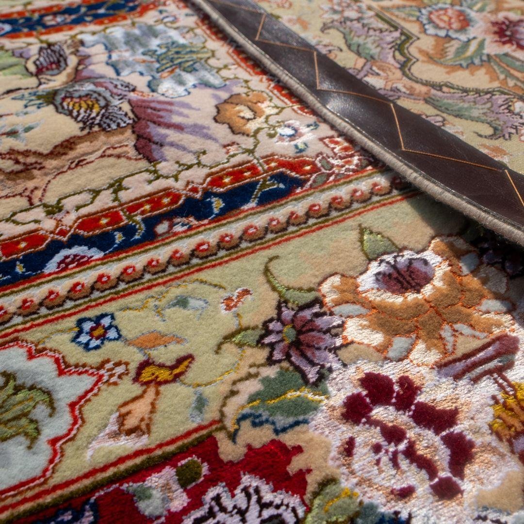 Handwoven Tabriz Garden Panel Silk Base Rug – 6'8" × 9'8" View 10