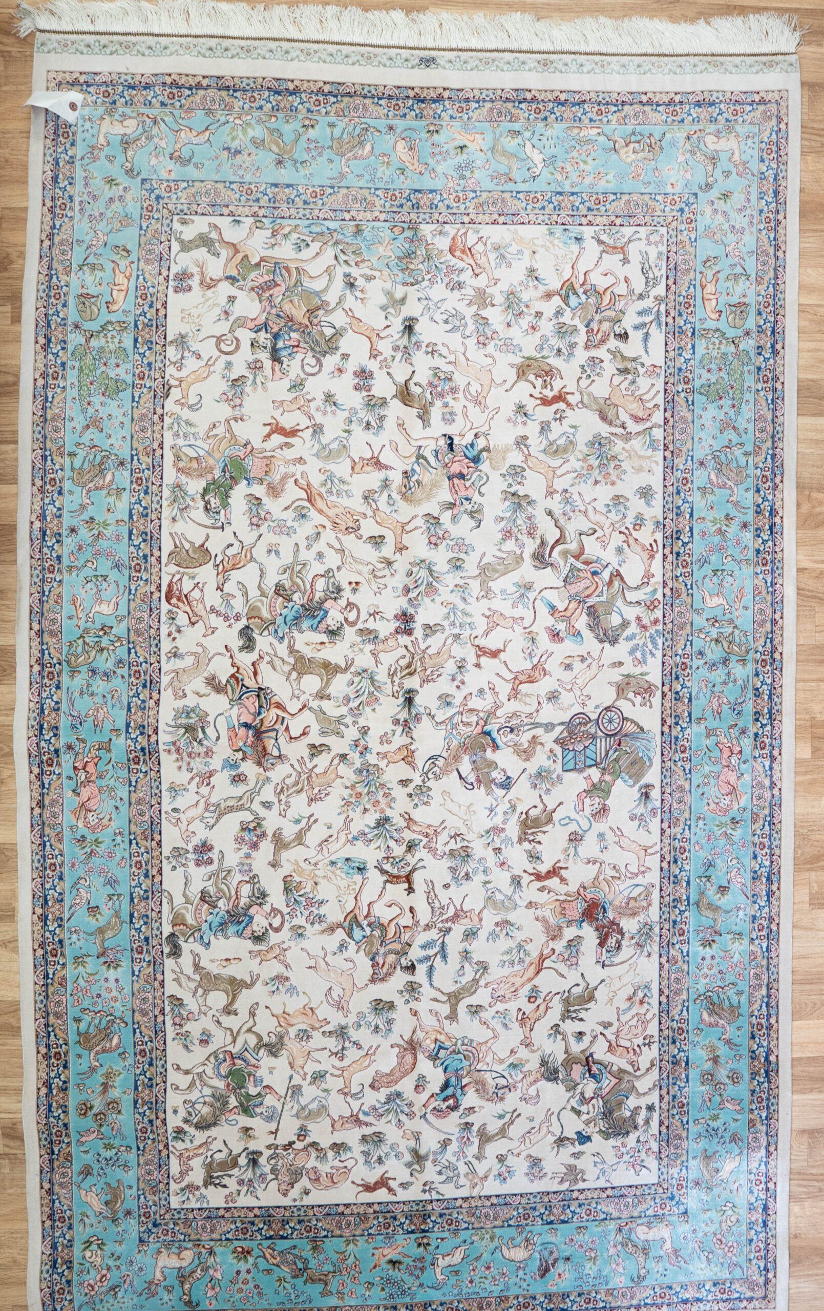 Qum design Silk Rug 5'x7.7' View 1