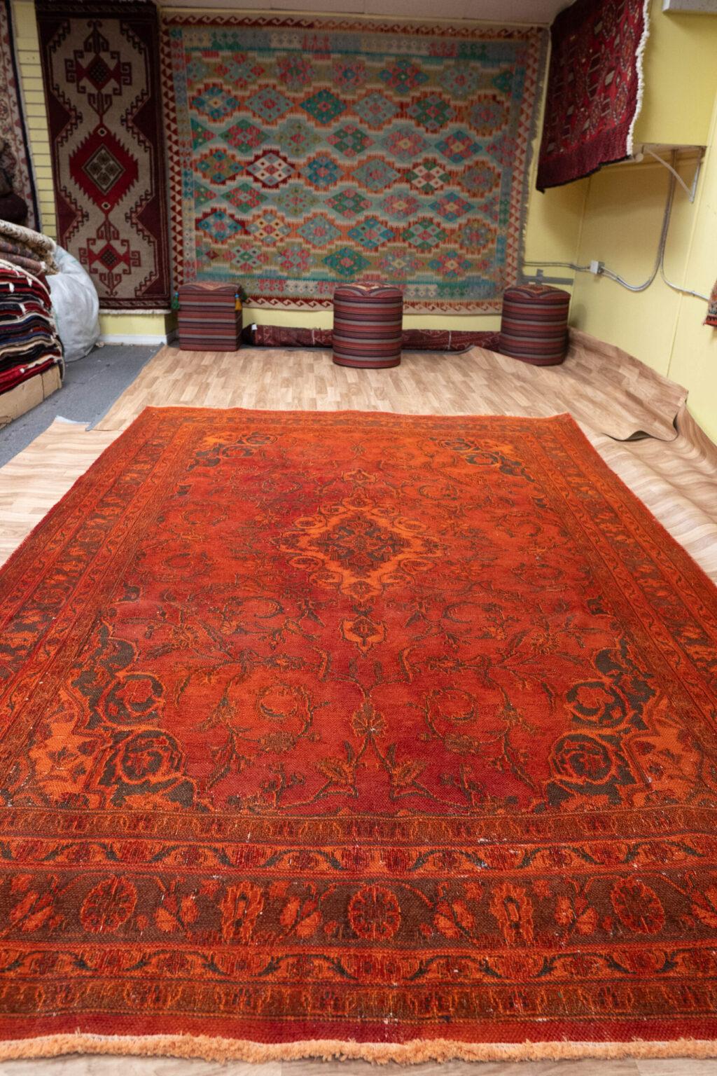 Overdyed Vintage Wool rug 7.0x10.0 View 1