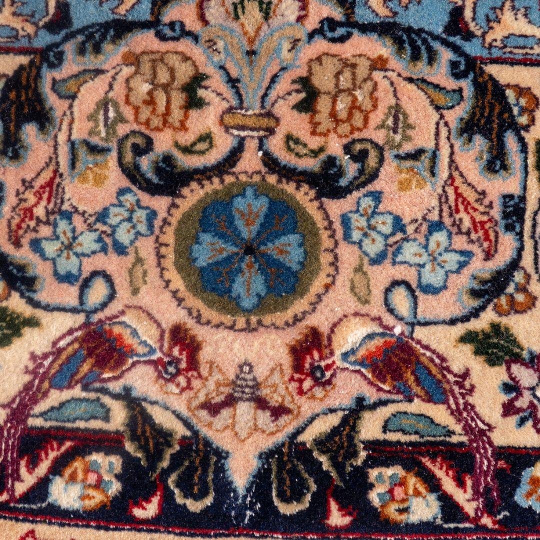 Kashmar Handwoven Blue & Ivory Wool Oriental Rug – 10×13 View 5