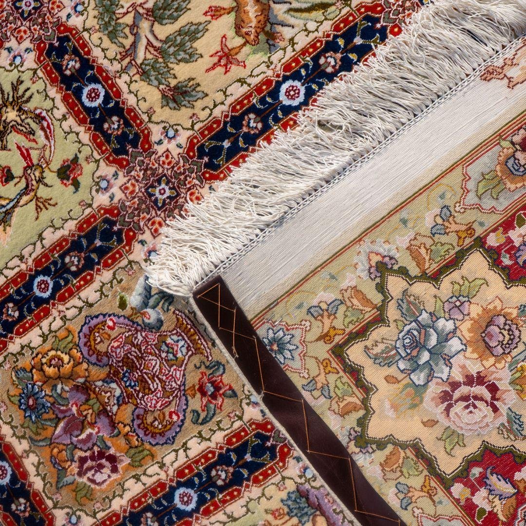 Handwoven Tabriz Garden Panel Silk Base Rug – 6'8" × 9'8" View 9