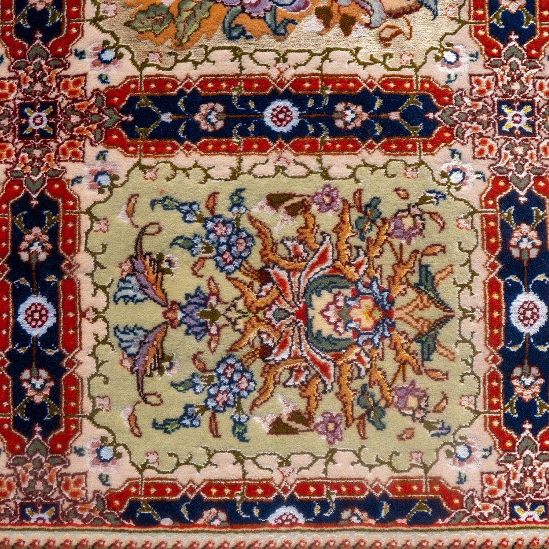 Handwoven Tabriz Garden Panel Silk Base Rug – 6'8" × 9'8" View 4