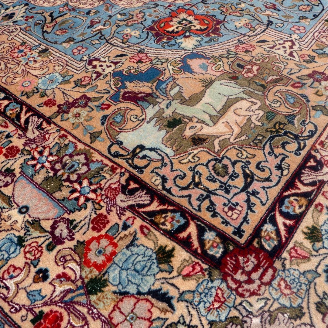 Kashmar Handwoven Blue & Ivory Wool Oriental Rug – 10×13 View 3