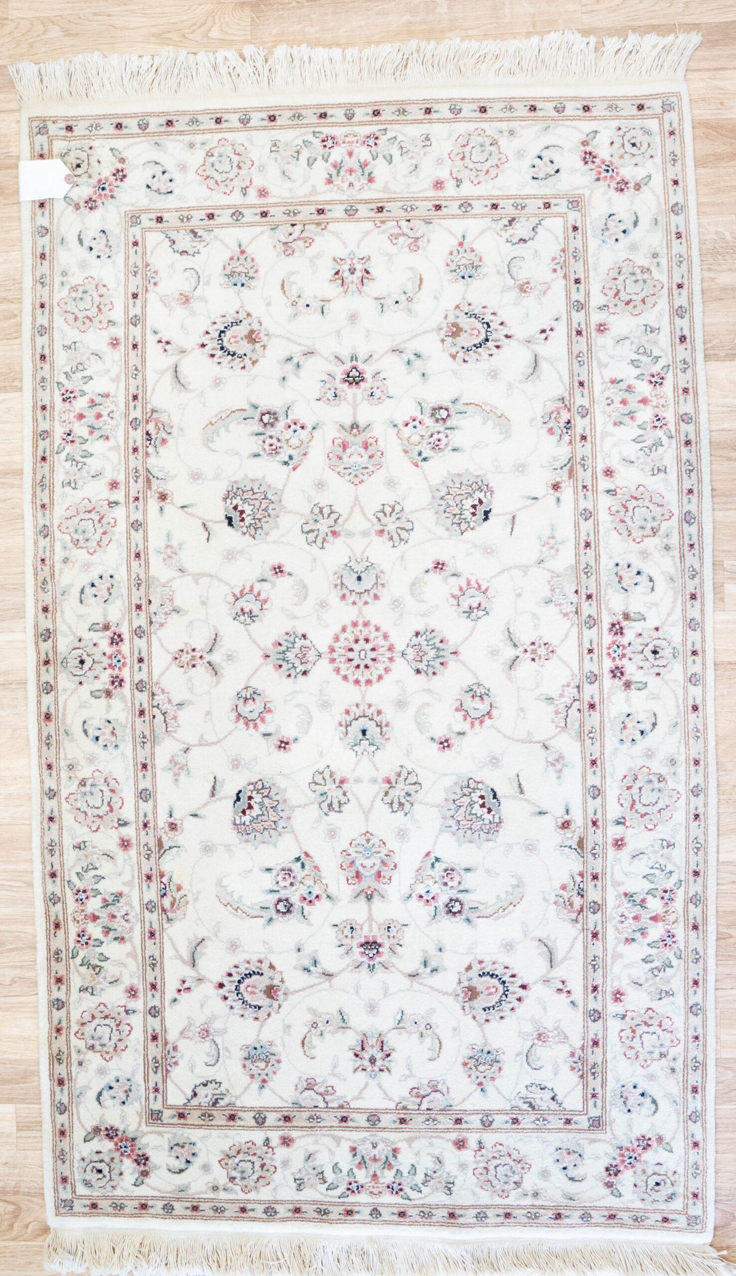 Kashan Wool Silk Rug 3'x5' View 1