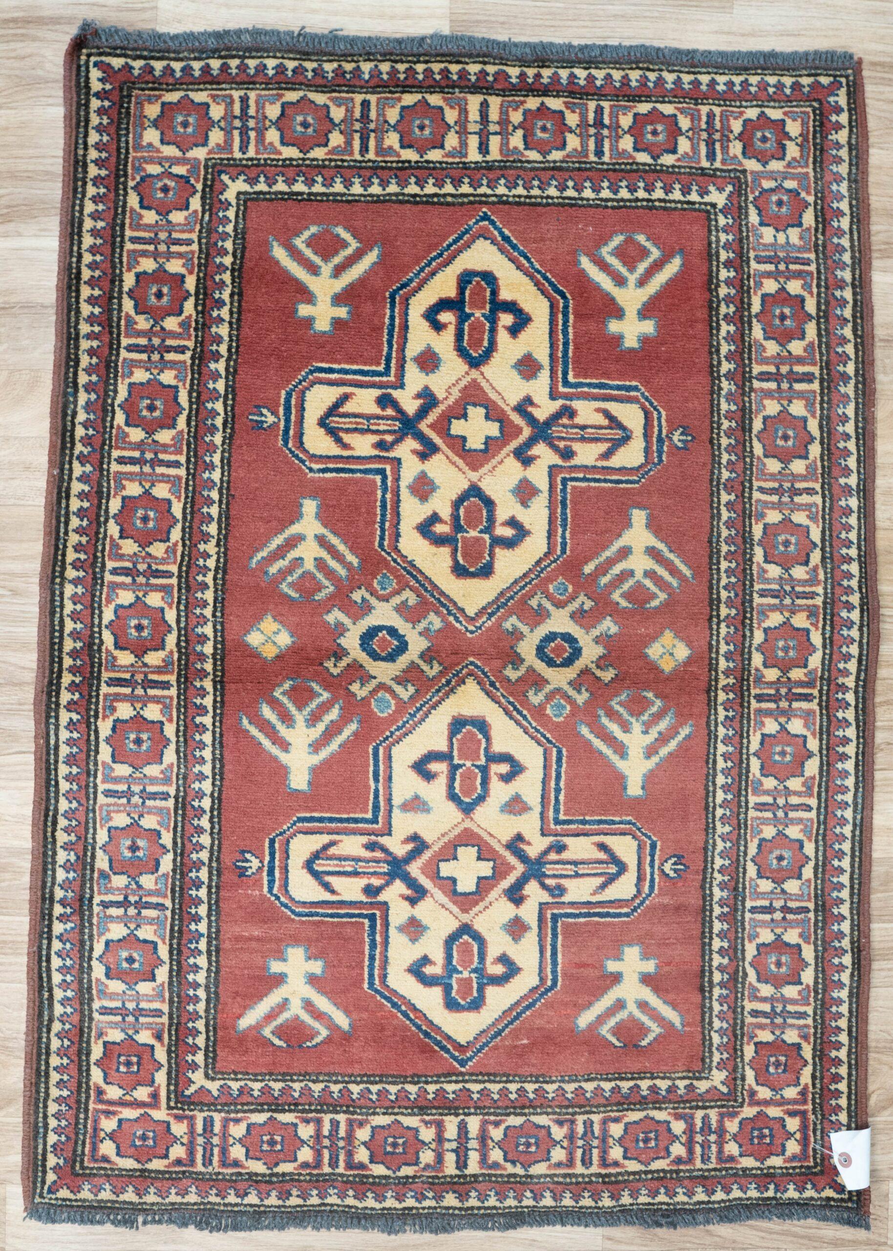 Kazak Wool Rug 3.9x2.4 View 1