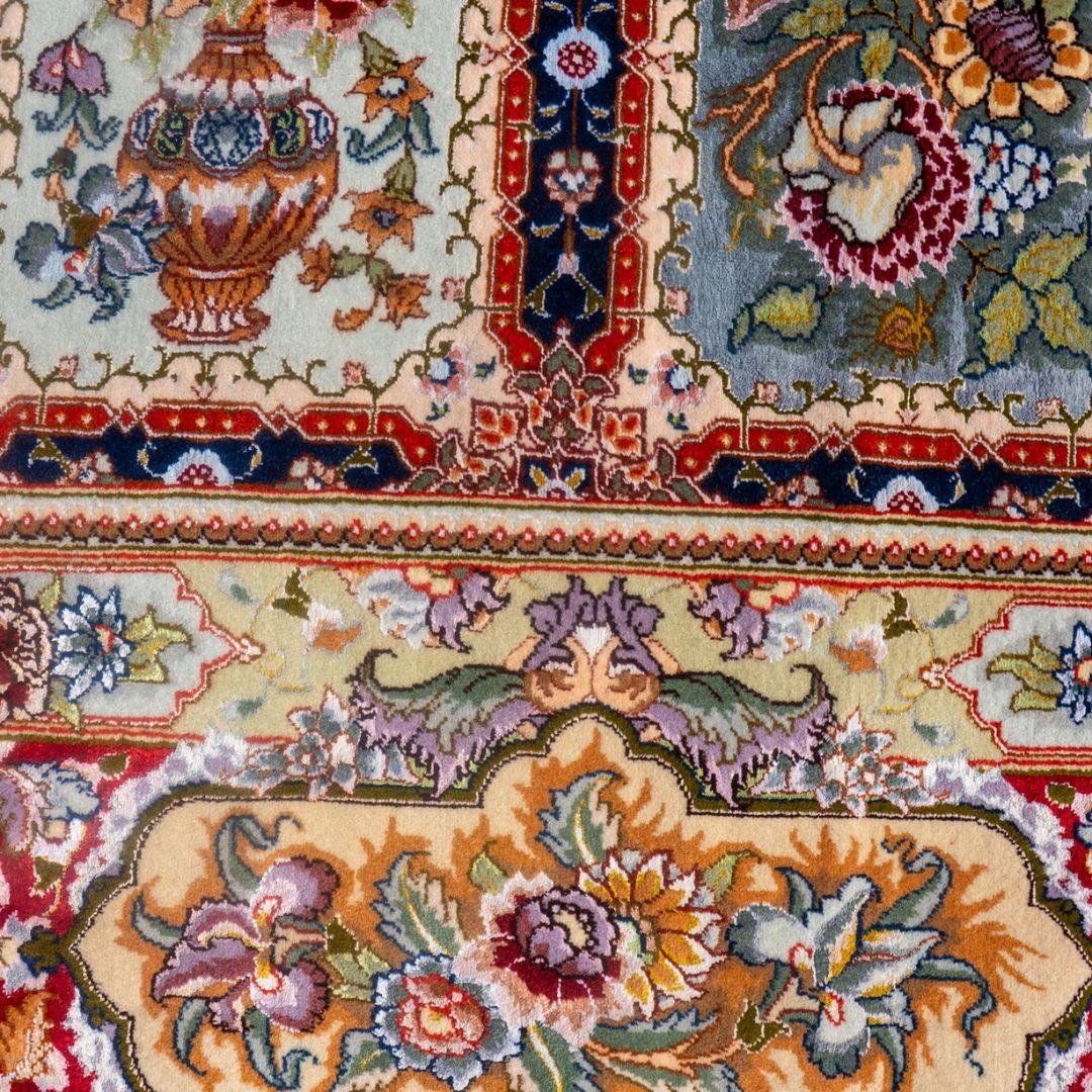 Handwoven Tabriz Garden Panel Silk Base Rug – 6'8" × 9'8" View 6