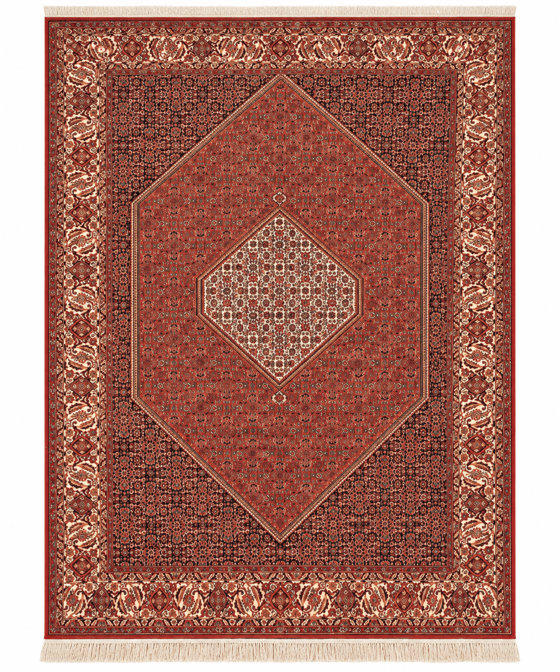 Traditional Bidjar Wool & Silk Handwoven Oriental Rug – 6'7" × 9'7"