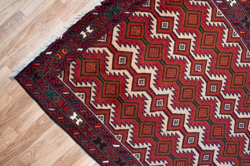 Baluchi Wool Rug 3.5'x6.5' View 3
