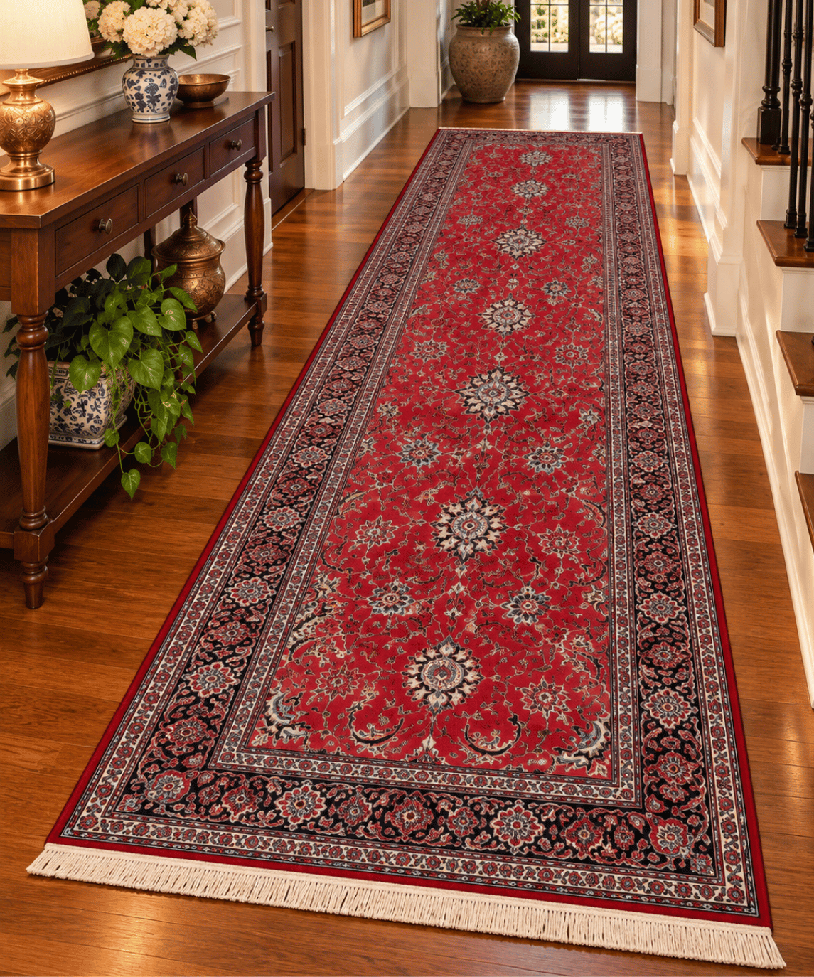 Traditional Bidjar Wool & Silk Handwoven Oriental Runner Rug – 4'0" × 9'5" View 1