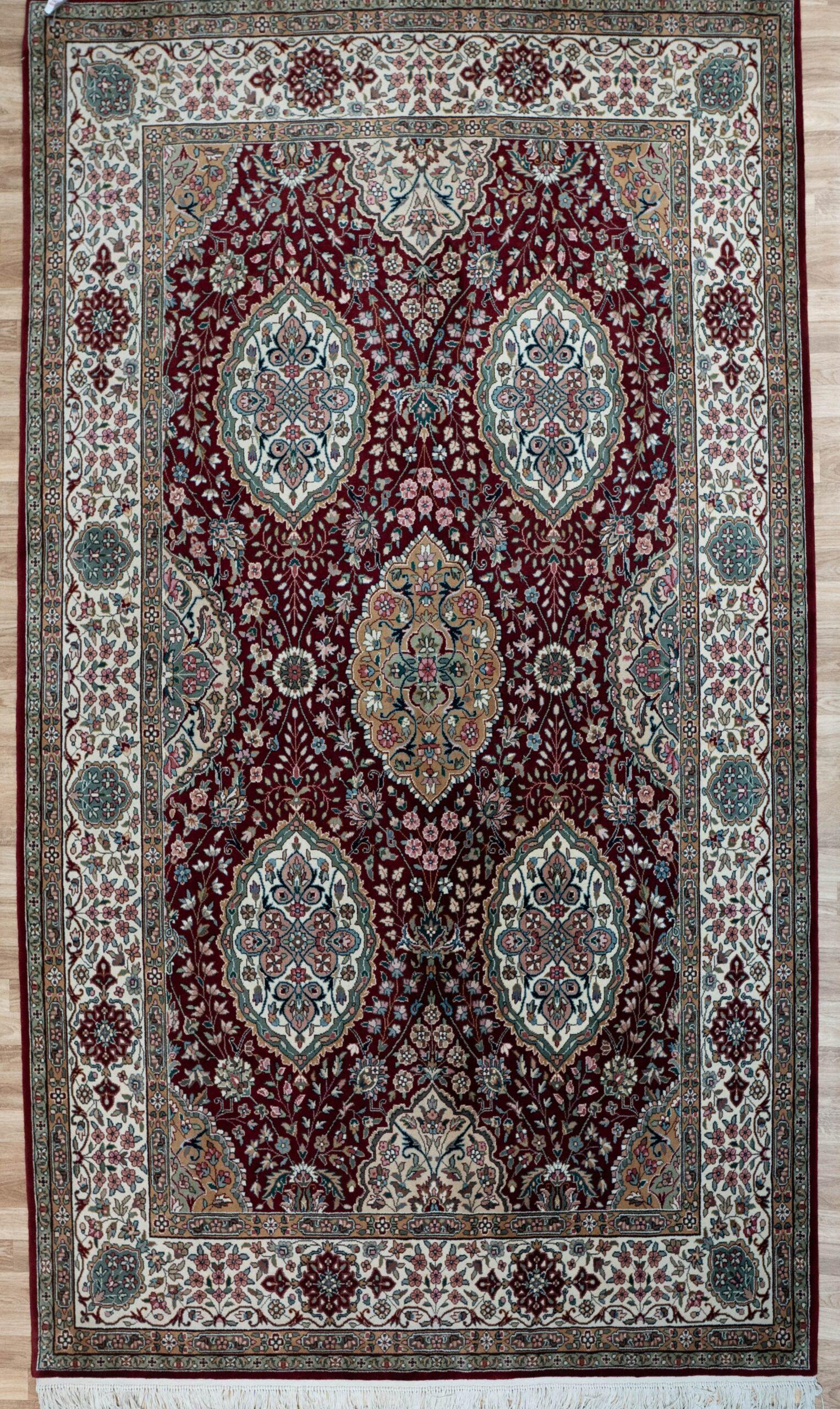 Tabriz Wool Silk Rug 6'x9' View 1