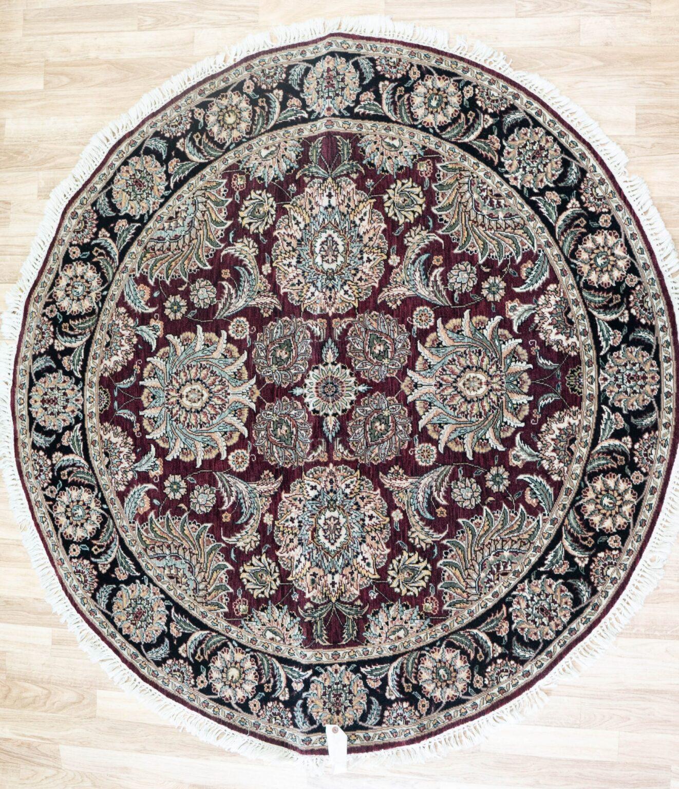 Kashan Wool rug 5'x5' View 1