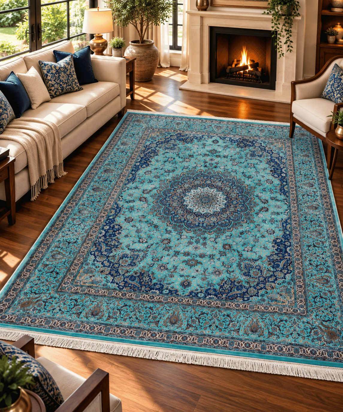 Luxury Qum Silk Handwoven Oriental Rug – 9'9" × 12'10" View 1