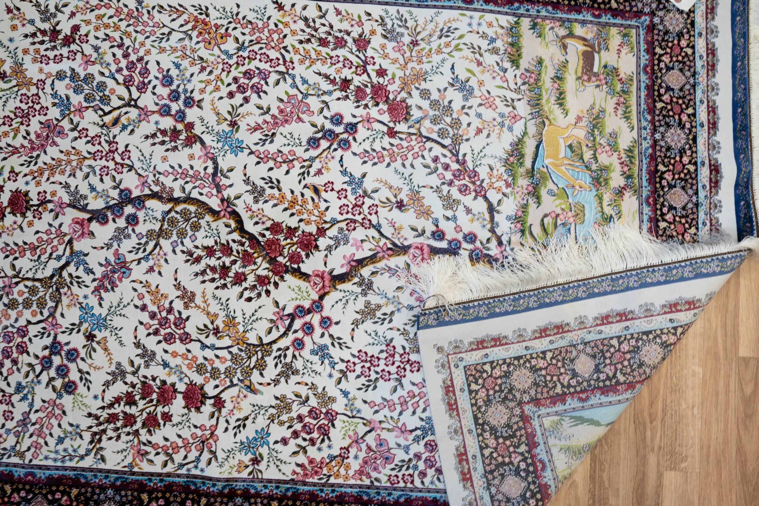 Qum Design Silk Rug 4'x6' View 7