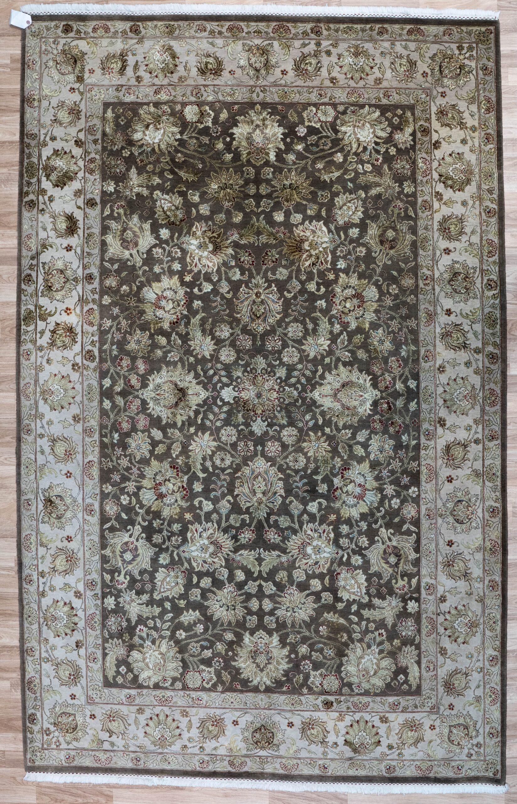 Tabriz Wool Silk Rug 6'x9'