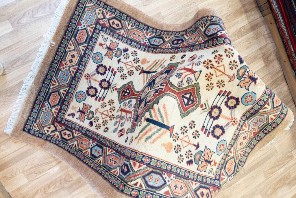 Vintage Overdyed Serapi Rug 3.4'x5.2' View 5