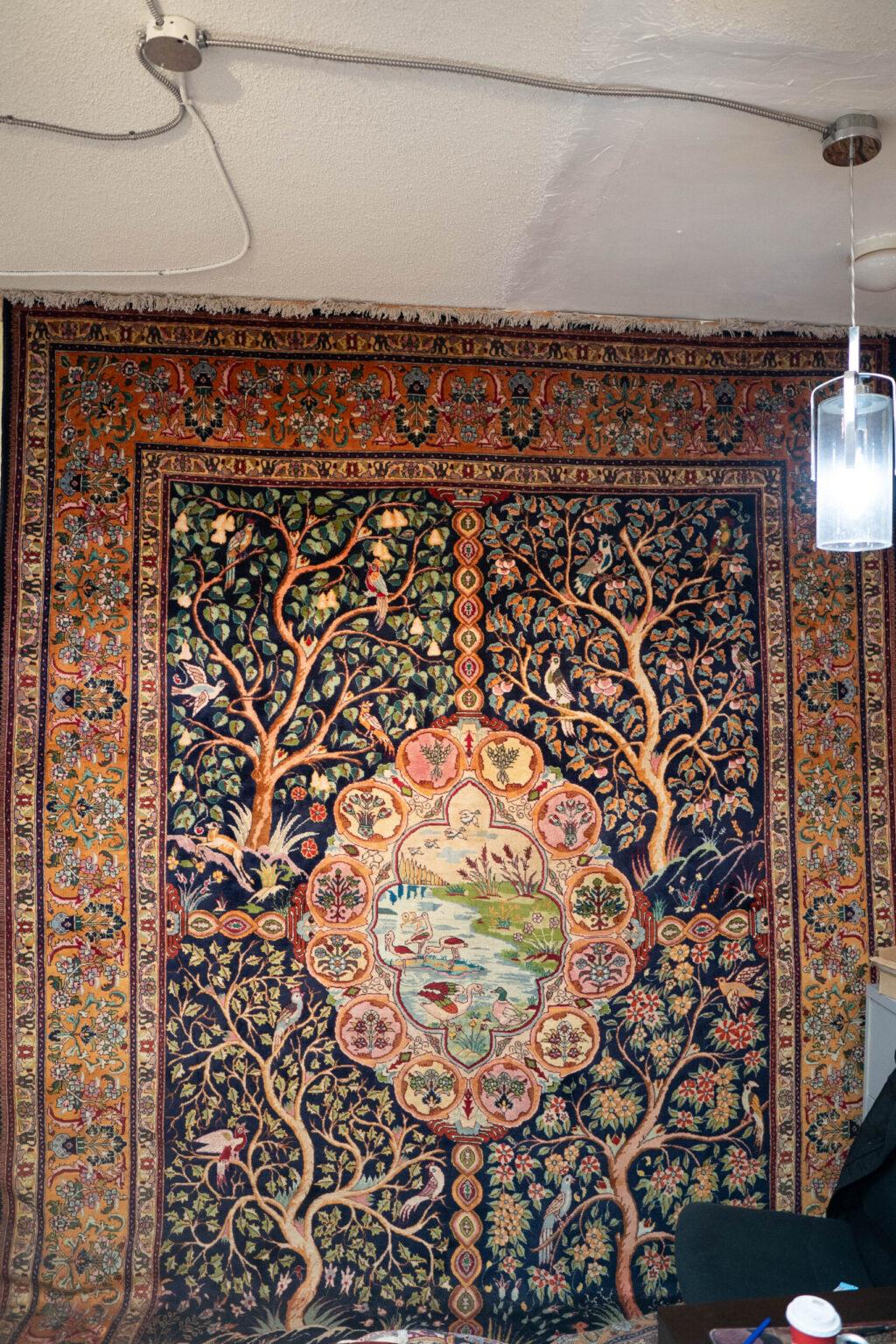 Tabriz Kurk Wool Rug 10'x13' View 5