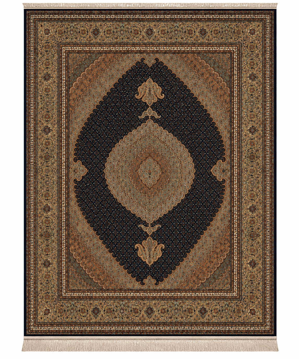 Traditional Tabriz Wool & Silk Handwoven Oriental Rug – 8'2" × 11'6"