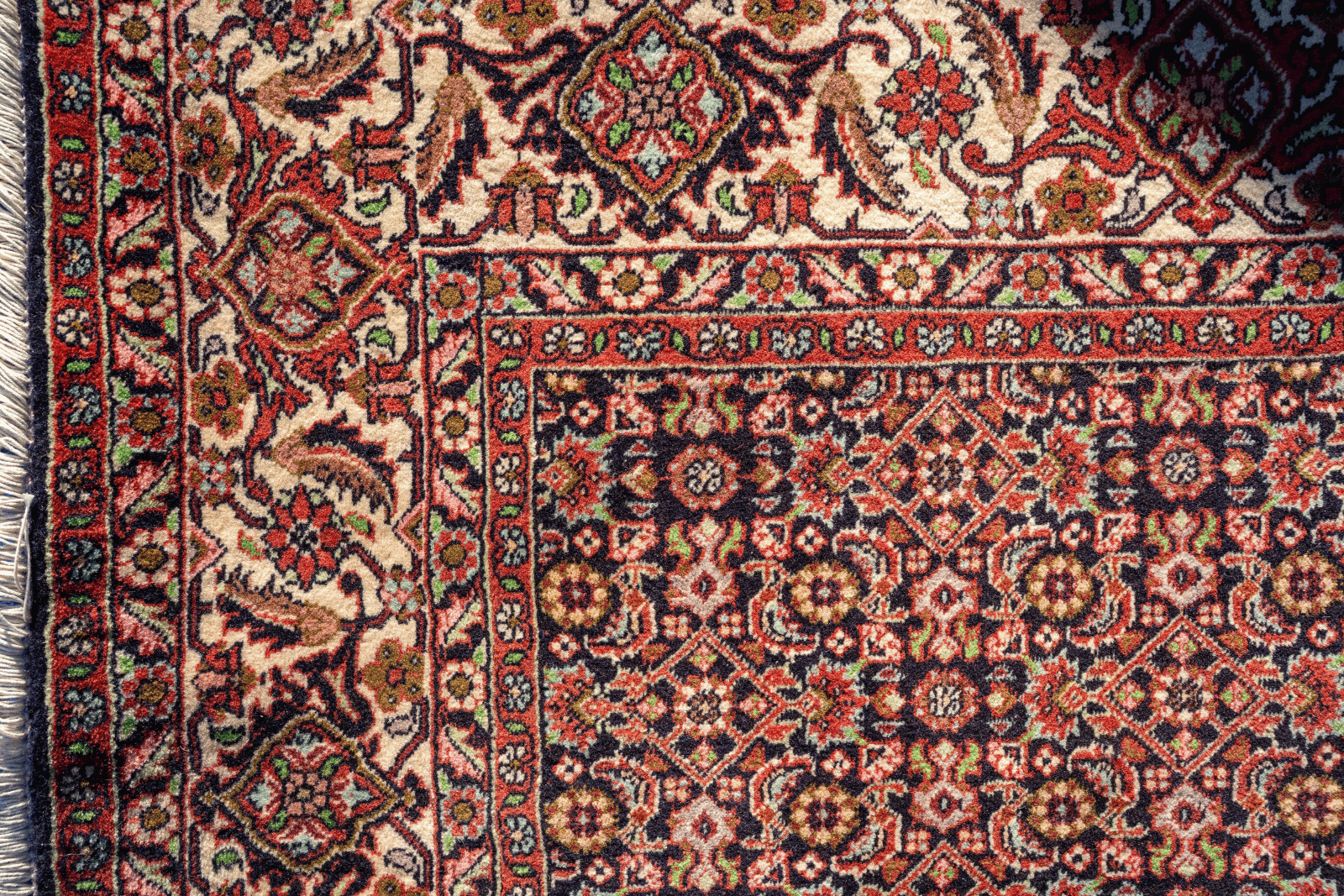 Traditional Bidjar Wool & Silk Handwoven Oriental Rug – 6'7" × 9'7" View 3