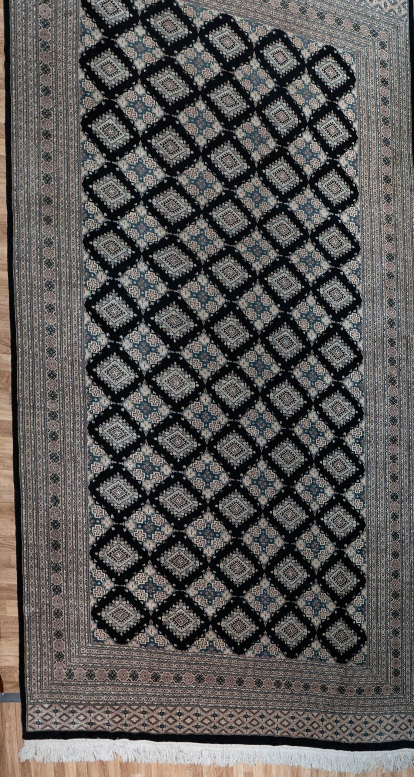 Bokhara Wool Silk Rug 9'x12' View 2