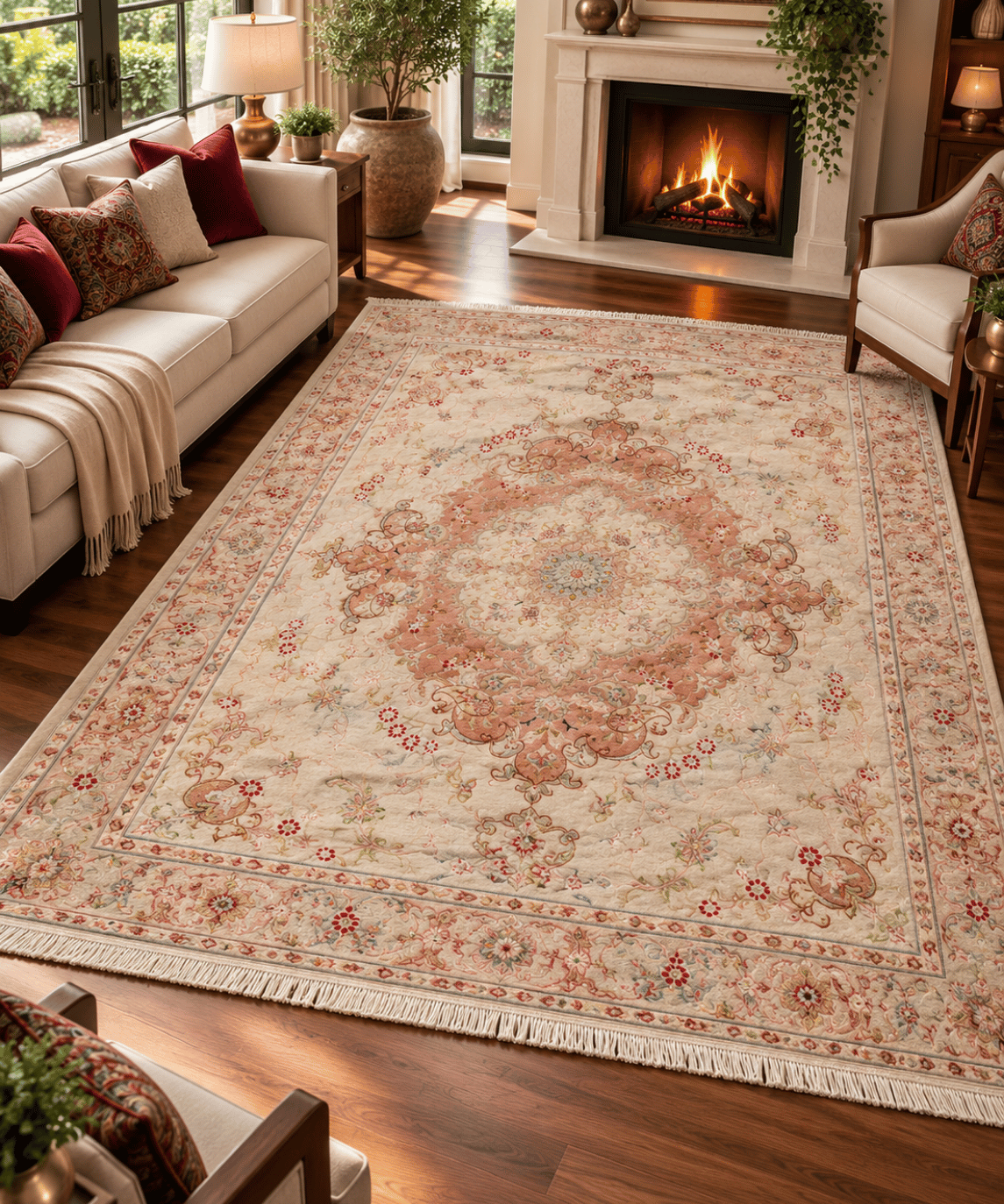 Luxury Tabriz Wool & Silk Handwoven Oriental Rug – 9'9" × 13'2" View 1