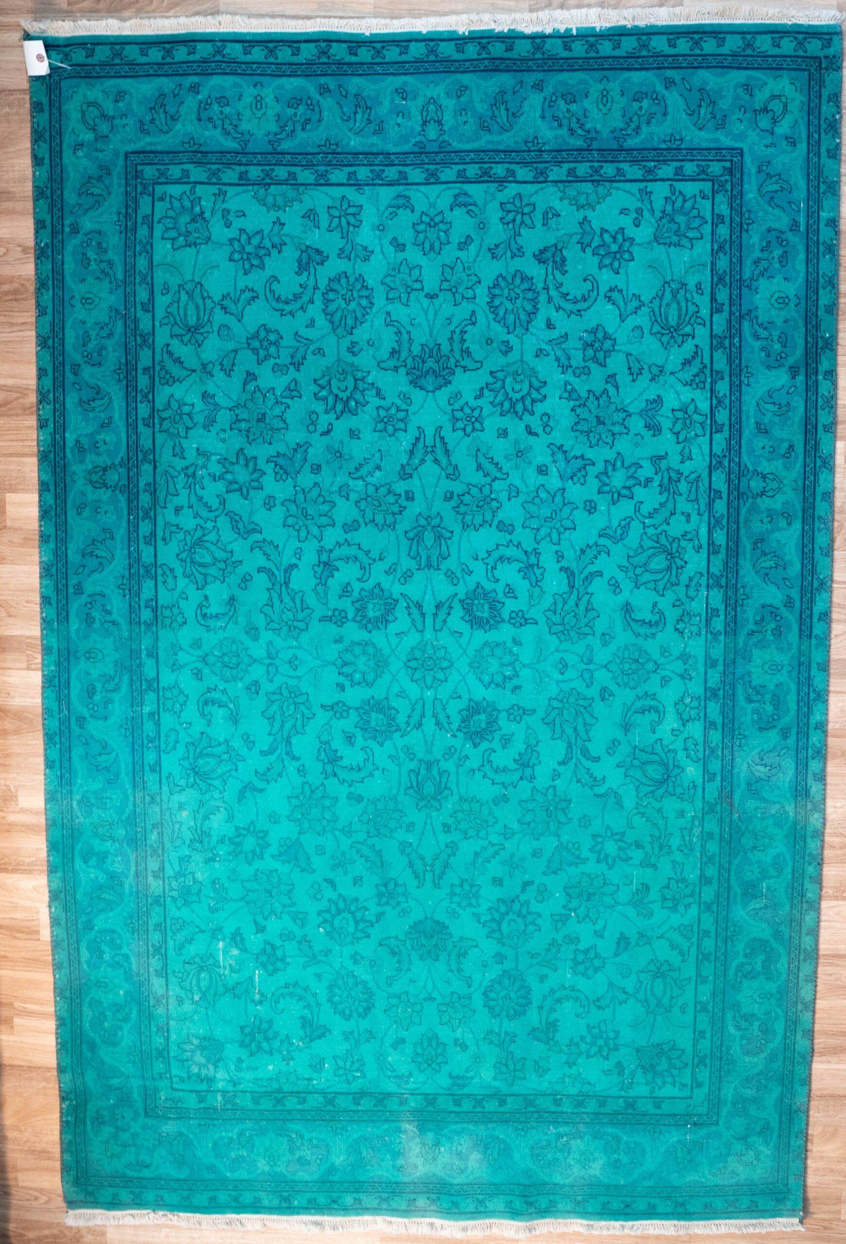 Vintage Overdyed Wool Rug 5.4'x7.4' View 3