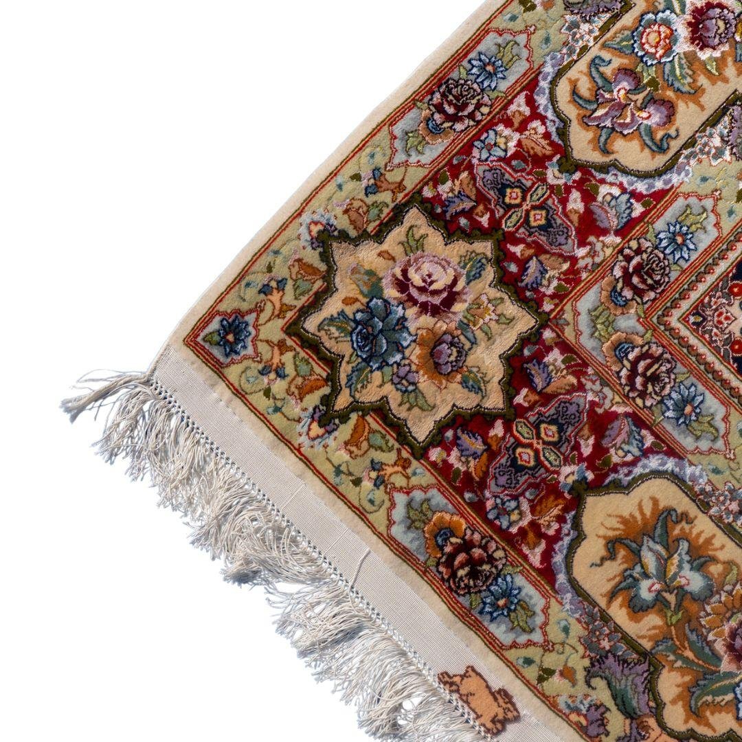 Handwoven Tabriz Garden Panel Silk Base Rug – 6'8" × 9'8" View 2