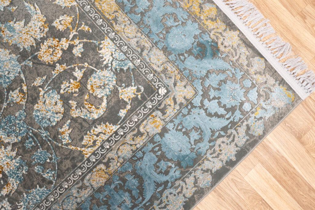 Tabriz Design Wool Silk Rug 7'x10' View 4