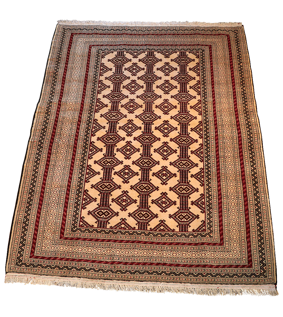Turkmen Kurk Wool Rug Silk Base 5.11′ x 4.3′