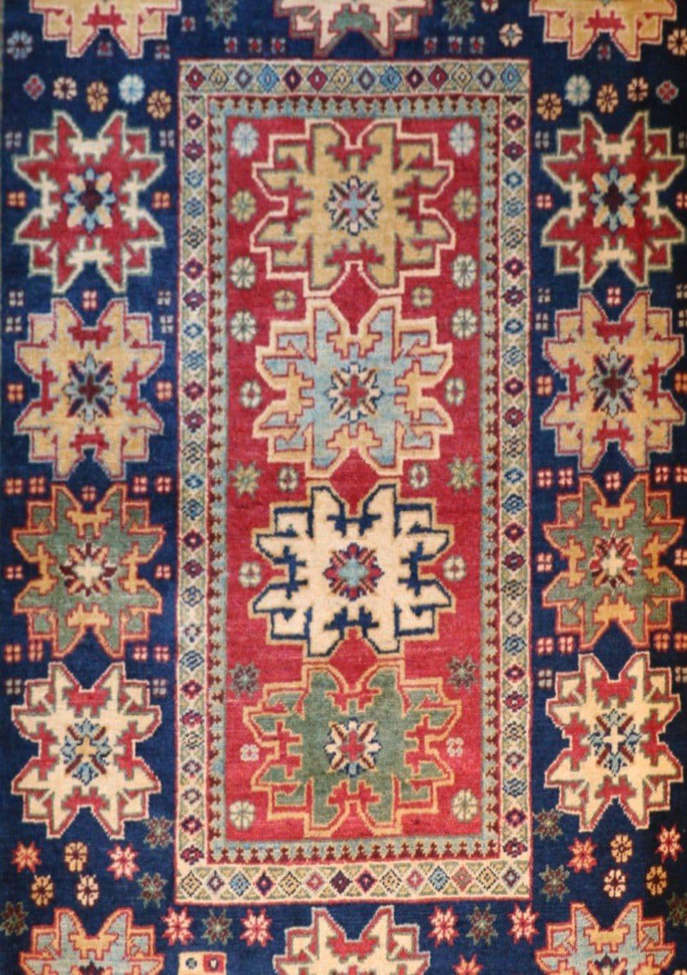 Kazak Indigo Wool Rug 3′ x 5′
