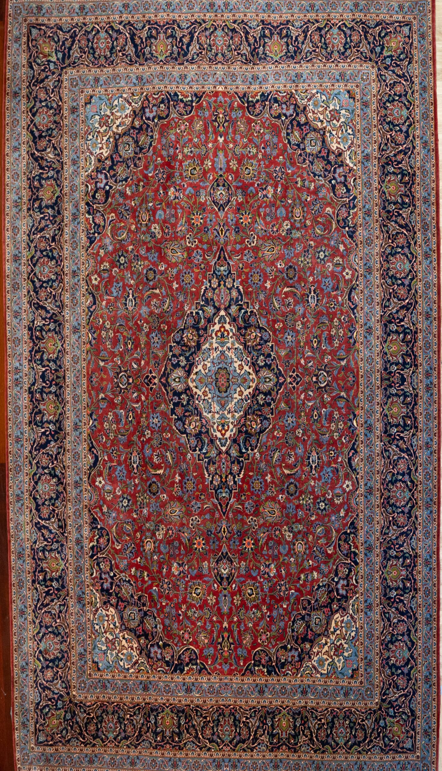 Kashan Kurk Wool Rug 9.8’x12.9′