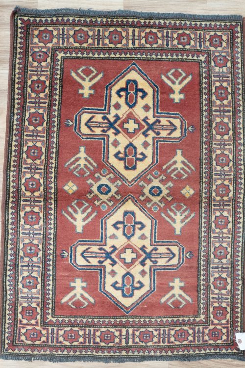 Kazak Wool Rug 3.9×2.4